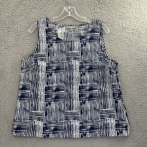Habitat Clothes To Live In Tank Linen Blend Lagenlook Boho Beach Women's Medium